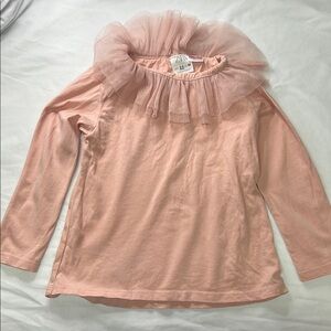 Zara (2-3yrs) Blush Long Sleeve Top with Ruffle